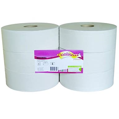 Papier toilette blanc MAXIROL 2x16g/m² - Carton de 6 rouleaux - 2 plis - 320m - I332LMR- Certifié France Medical Industrie