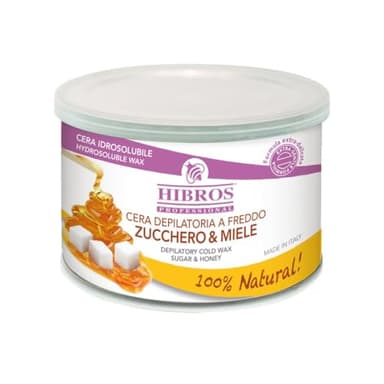 Hibros Cire à Épiler à Froid Hydrosoluble 100% Naturelle au Sucre et au Miel - Cire Professionnelle et DIY - Facile à utiliser - Les résidus s'éliminent à l'eau - 400 ml