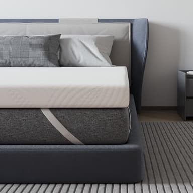 Avenco Surmatelas 160x200, Hauteur 5 cm, Topper en Mousse Fibre de Bambou, Surmatelas 2 Personnes, Amoivible et Lavable, Ultra Doux Respirant, pour sur Matelas 2 Places Adulte et Enfant