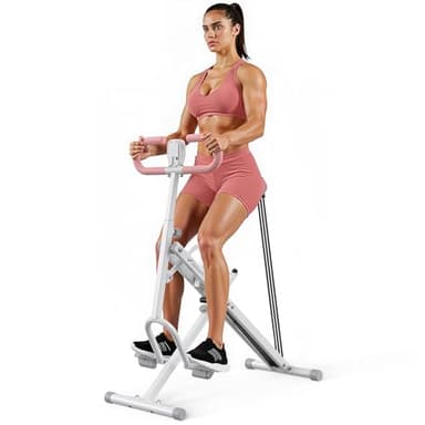 MERACH 2-en-1 Machine à Squats et Rameur, Appareil de Squat Pliable, Machine pour Fessiers, Jambes et Abdominaux, Montage en 10 Min pour la Maison et la Salle de Sport, Charge Max 160 KG – R07 Blanc
