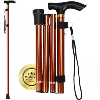 OrtoPrime Canne de Marche Pliable et Réglable – Canne Telescopique Légère en Aluminium pour Seniors - Canne de Marche Homme & Canne Pliable Femme – Bâton de Marche Sécurisé