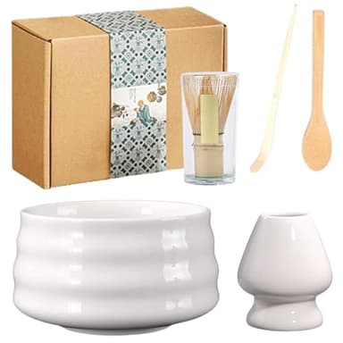 Service À Thé Matcha 5 Pièces Ensemble De Thé Matcha Matcha Kit Ensemble À Thé Matcha Ensemble De Fouet À Matcha Avec Bol À Matcha En Céramique, Fouet À Matcha, Fouet À Thé, Cuillère À Thé