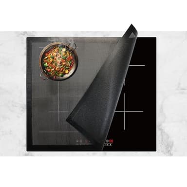 60x52cm Tapis de Protection Plaque Induction Protege Plaque Induction Silicone Protection Plaque de Cuisson Induction (Magnétique) Tapis de Cuisson à Induction en Silicone Anti Rayures Non Slip