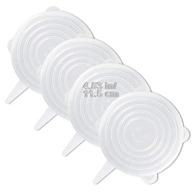 LELE LIFE Lot de 4 couvercles extensibles en silicone de même taille, plus épais, couvercles extensibles pour conservation d'aliments, 11,5cm