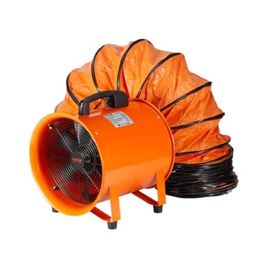 VEVOR Ventilateur d'Extraction 365 W Extracteur d'Air Conduit Industriel 304,8 mm Tuyau Extraction 10 m Volume d'Air 4373 m3/h Ventilateur Évacuation 2 Engrenages pour Extraire Poussière Fumée Maison