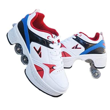 Patins A roulettes Reglables,Deform Wheels Skates Roller Shoes Casual Sneakers Walking Skates Hommes Femmes Runaway Patins à Quatre Roues,D-35