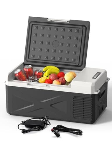OMISOON 15.6L Glaciere Electrique Voiture 12/24V, Glacière électrique à Compression -20℃ à 20℃, Portable Réfrigérateur de Voiture avec Mode éco pour Camion, Bateau, Camping