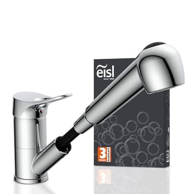 EISL Verona NI183VECR Robinet de cuisine, robinet de cuisine avec douchette extractible, robinet d'évier, chromé