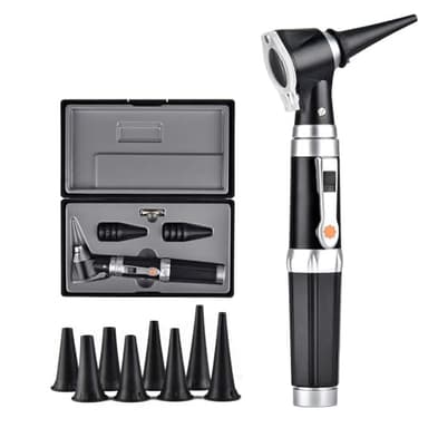 Jiusion Otoscope 3X avec LED, loupe de contrôle d'oreille portable avec 8 capuchons et 1 étui de rangement pour médecin infirmière adulte enfant chien chat animal de compagnie
