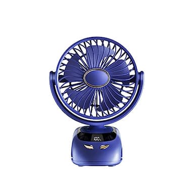 Banaone Ventilateur à Pince, 6000mAh Ventilateur Portable de Bureau Pince USB, 5 Vitessesc, Sur Silencieux avec Lumière LED, Pince Robuste pour Bureau Personnel, Voiture de Golf