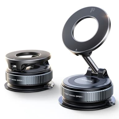 JOYROOM Ventouse Support Telephone Voiture Magnetique Pliable, Support Magsafe Voiture avec 360°Bras Métallique, Aimant Telephone Voiture sous Vide pour iPhone 17 16 15 14 13 12 et étui MagSafe