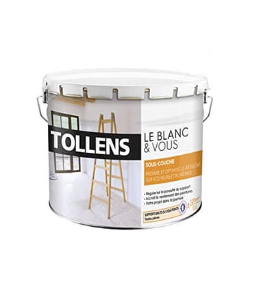 Tollens - Sous Couche - Toutes Pièces -Multi-Supports -Prépare et Optimise Vos Supports - Blanc 10L = 120m2