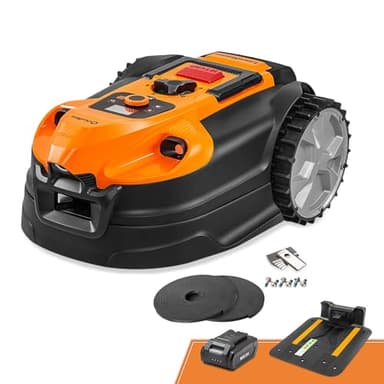 Lawnmaster OcuMow®18 Tondeuse Robotique sans Fil de Limite 500 m², 2 Ah Batterie, Navig. Optique, Évitement d'obstacles, Station de Charge Auto, Zone Interdite, WiFi & Bluetooth App