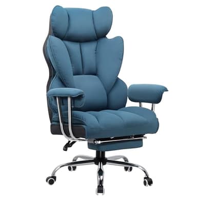 GTPLAYER Chaise Gaming, Fauteuil Gaming, Chaise de Bureau Ergonomique, Siège de Bureau Réglable, Hauteur d'assise réglable, avec Repose-Pieds Télescopique, Chaise pivotante, Bleu