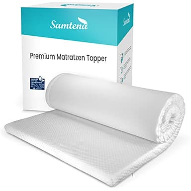 Samtena Surmatelas 140 x 200 cm, hauteur 7 cm, édition Royal, surmatelas en mousse viscoélastique, doux et soulage la pression pour un meilleur confort de sommeil