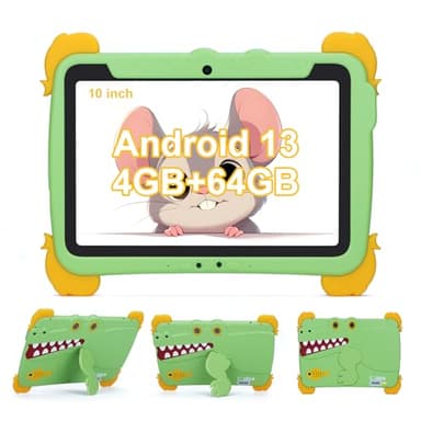 C idea 10,1 Pouces pour Enfants Tablette, écran FHD 1280x800, 4 Go de RAM + 64 Go de ROM, Batterie 6000 mAh, contrôle Parental, Wi-FI, Bluetooth, Tablette Android pour Enfants de 3 à 12 Ans (Verte)