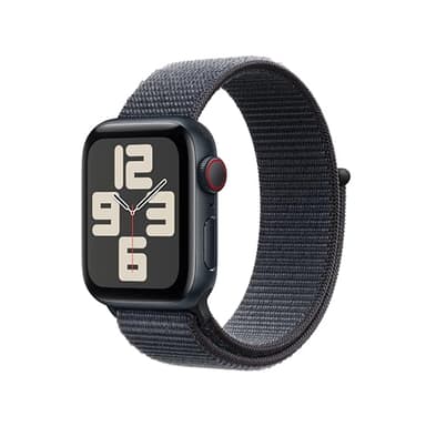Apple Watch SE (2ᵉ gén) 40 mm GPS + Cellular Montre connectée avec Boîtier en Aluminium Minuit et Boucle Sport Encre Violette. Suivi activité et Sommeil, détection Accidents, Neutre en Carbone