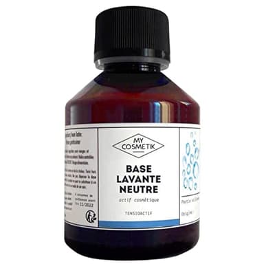 MY COSMETIK - Base lavante neutre certifiée COSMOS NATURAL - Saponifiée à froid à partir d’huiles végétales de tournesol et de coco - 100% naturelle - Fabriqué en France - 250 ml