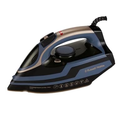Russell Hobbs Fer à repasser vapeur [3100W, 210g de vapeur extra] Powersteam Ultra Pro(semelle quartz+céramique,réservoir 350ml,fonctions: autonettoyage,vaporisateur,anticalcaire+stop goutte) 28630-56