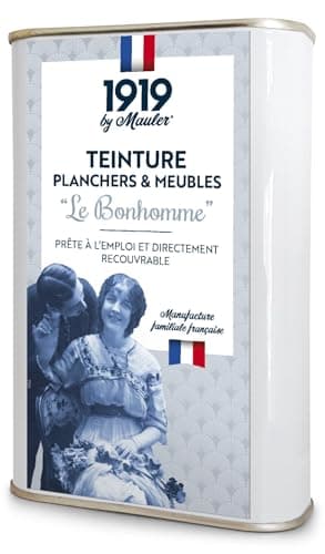 1919 BY MAULER - Teinture bois, meuble & parquet Le Bonhomme - Blanc - 0,5L - Protège contre les taches grâce à un fond dur intégré