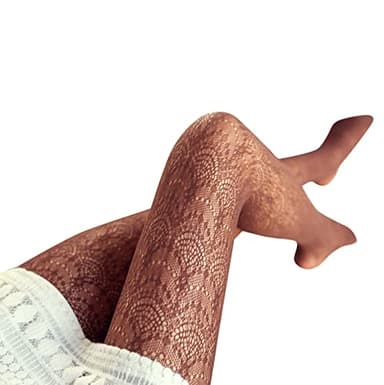 Collant Fantaisie Femme Sexy, Collants Sculptants Femme Creuse Vintage Sculptés Respirante Semi-Opaques Mat Tendance Comfortable Élégants D'extérieur pour La Danse Classique Streetwear