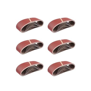 Bandes Abrasives en Tissu │ 25 pièces │ 75 x 533 mm │ Mixpack (5 x grain 40/60/80/120/180 chacun) │ pour ponceuses à bande │ Papier Abrasif │ Ensemble de Bandes Abrasives