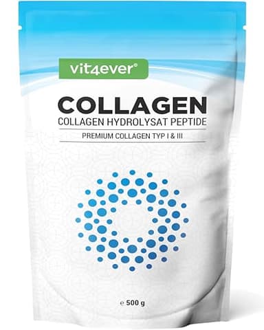 Collagène en Poudre 500 g - 100% Collagène Bioactif hydrolysat Peptides - Type 1 et 3 - Goût Neutre - Sans additifs
