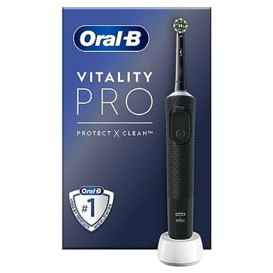Oral-B Vitality Pro Brosse A Dents Electrique Noire, Pour Adultes, Modes De Nettoyage Avec Sensibilité Plus, 1 Brossette De Rechange, 1 Chargeur