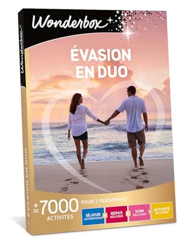 Wonderbox - Évasion en Duo - Coffret Cadeau - Idée Cadeau Multi Activités