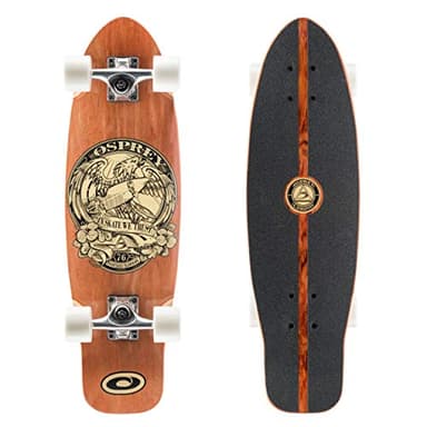 Osprey in Skate We Trust Single Kick Skateboard Mini Cruiser Noir/Marron