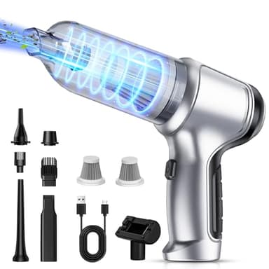 Wonder Forge Aspirateur à Main, 12000Pa Type-C Rechargeable Portable Léger Mini Aspirateur, 3 en 1 Aspirateur de Voiture avec Moteur sans Brosse, pour Voiture Animaux Maison Car