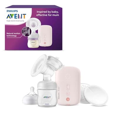 Philips Avent - Tire-lait électrique simple, qualité hospitalière, libération rapide du lait avec une sensation naturelle, facile à nettoyer et à assembler, modèle SCF395/11 (L'emballage peut varier)