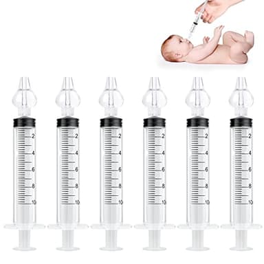 Vicloon Seringue Nasale Bebe Professionnel Mouche Bebe Irrigateur Lot de 6 Mouches Bébé Seringue Nasale,Bebe Irrigateur Nasal Manuel avec Nasale en Silicone Nettoyable et Réutilisable