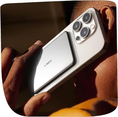 LISEN Batterie Externe Magsafe iPhone,Ultra Slim Batterie Magsafe Magnetique Power Bank Saint Valentin Cadeau pour Homme, 5,000mAh Mini Power Bank pour iPhone 17 Air/16/15/14/13 Pro Max,Gris Titane