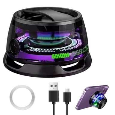 G200 Haut-parleur Bluetooth Magnétique Portable Mini Enceinte Bluetooth Magnétique avec lumière multicolore RVB et support de téléphone Haut Parleur Bluetooth avec Son Surround 3D pour iPhone 16/15/14