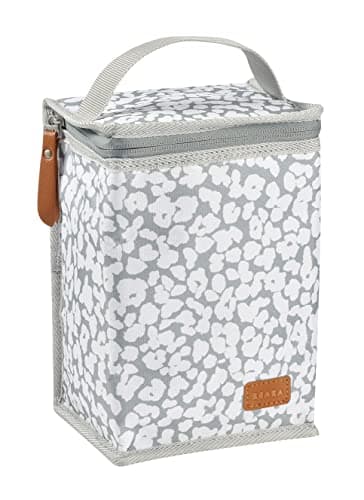 BÉABA, Pochette Repas Bébé Isotherme, Rangement biberons grand format, Grande capacité, Transporte repas complet, Matière souple, Pliable, Tissu imperméable, Cherry Blossom