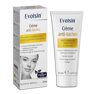 EVOLSIN® Crème anti-taches de pigmentation | Avec des extraits naturels d'herbes contre le mélasma, les taches de vieillesse & les taches de pigmentation | Soins du visage, du cou & du décolleté