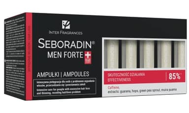 Seboradin Ampoules FORTE pour Hommes, Anti-chutes, Traitement Intensif de Calvitie, 14 Ampoules de 5,5 ml
