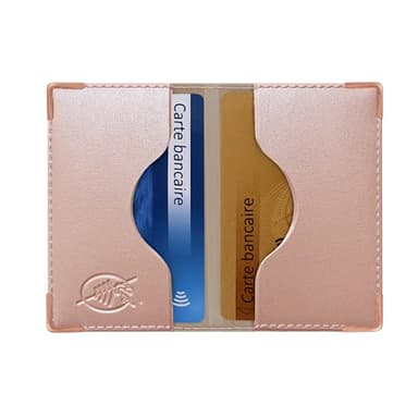 Color Pop® Porte-Cartes bancaires Anti-RFID - Fabrication française - Anti-piratage - Protection des données bancaires (Rose- PVC Métal) - 9,7 x 6,5 x 0,5 cm