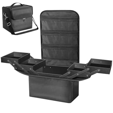 Malette Maquillage Valise Maquillage Professionnel Noir Malette Onglerie Vanity et Trousses à Maquillage Malette Rangement Maquillage Malette Coiffure Rangement Onglerie