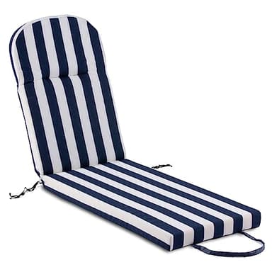 TECNOCUCI Matelas pour chaise longue de jardin – 100 % fabriqué en Italie – Coussin d'extérieur – Rayé blanc bleu