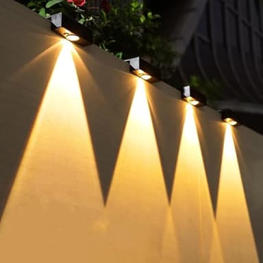 kpslucerna Lot de 2 Lampes Solaires d'Extérieur IP65 - Applique Murale LED - Blanc Chaud - Éclairage de Clôture - Lampe Décorative