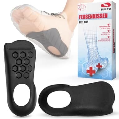 SULPO Talonnette epine calcaneenne - Protege talon - 3/4 Semelles orthopédiques pour fasciite plantaire, pieds plats et douleur au pied - Soutien longitudinal de la voûte plantaire - 36-39 / M