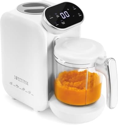 Sweety Fox - Cuiseur Mixeur Bebe - 7 Fonctions - Vapeur, Mixeur, Pulse, Nettoyable, Stérilise, Réchauffe, Décongèle - Robot Cuiseur Bebe