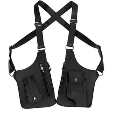 Jiwyunlu Sac Antivol Hommes - Sac Antivol Hommes Double Épaule - Sacoche De Sécurité Sous Le Bras Plusieurs Poches, Imperméable Et Léger, pour Randonnée, Cyclisme, Camping, Voyages, Travail