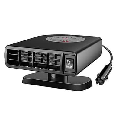 Rppiup - Chauffage soufflant pour voiture 12 V, 12 V 120 W - Chauffage portable pour voiture 2 en 1 - Dégivreur et chauffage pour pare-brise avec base pivotante à 360° - Branchement sur allume-cigare