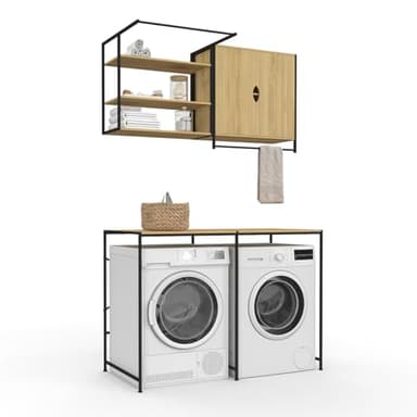 IDMarket - Ensemble pour Machine à Laver et sèche-Linge Detroit Design Industriel