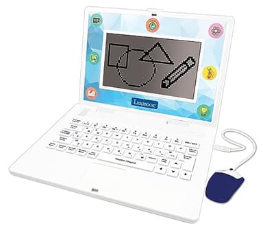 Lexibook - Ordinateur Éducatif Bilingue Français/Anglais - Jouet pour Enfants, 170 Activités pour Apprendre Les Langues, Les Mathématiques, la Logique, et S'amuser, Grand écran - JC599i1
