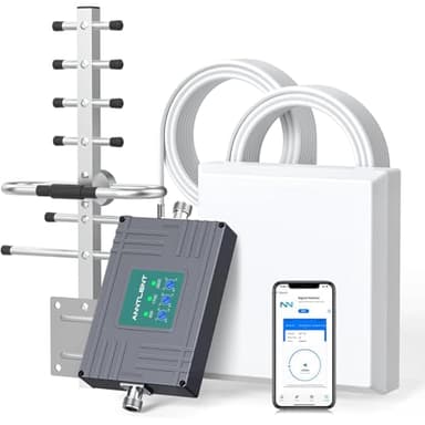 ANNTLENT Amplificateur de Signal Mobile 2G 3G 4G 5G Amplificateur GSM LTE DCS WCDMA Tout Operateur, Bande 1/8/20, 70dB Gain, Boostez Vos Données et Vos Appels Vocaux Qualité