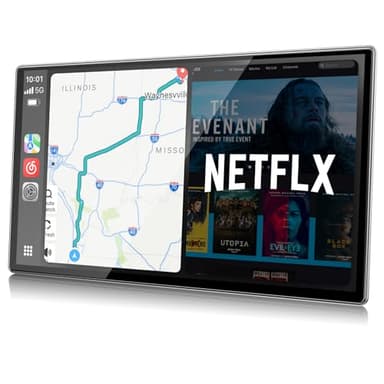 LAMTTO 3 en 1 Net-flix Carplay Voiture avec Youtube Tiktok Spotify, 9 Pouces Tactile Ecran Android Auto Caméra de Recul GPS Navigation Assistant Vocal Bluetooth AUX FM OTA